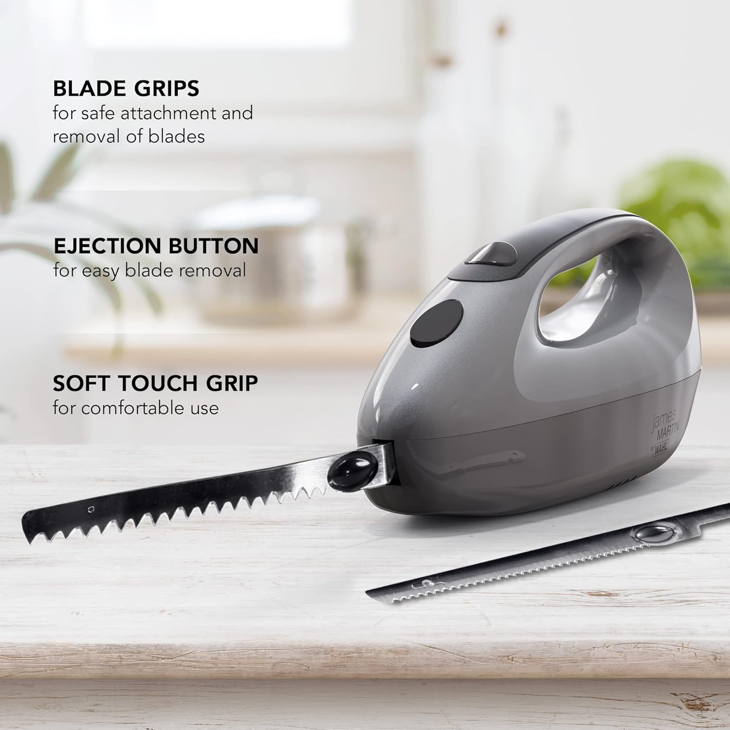 James Martin Electric Knife with 2 Stainless Steel Blades - ZX863