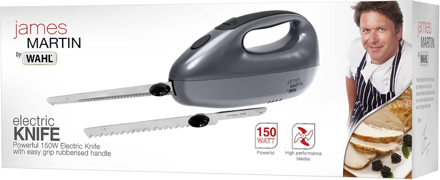 James Martin Electric Knife with 2 Stainless Steel Blades - ZX863