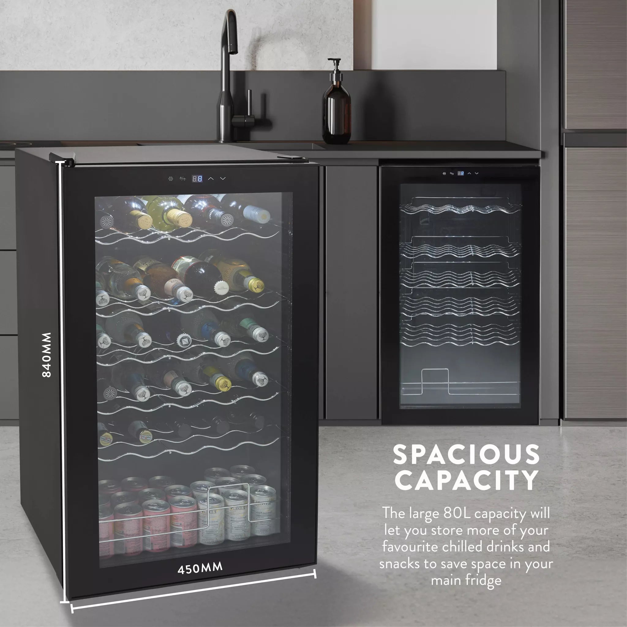 Swan 34 Bottle Glass Fronted Wine Cooler - SR12040BN