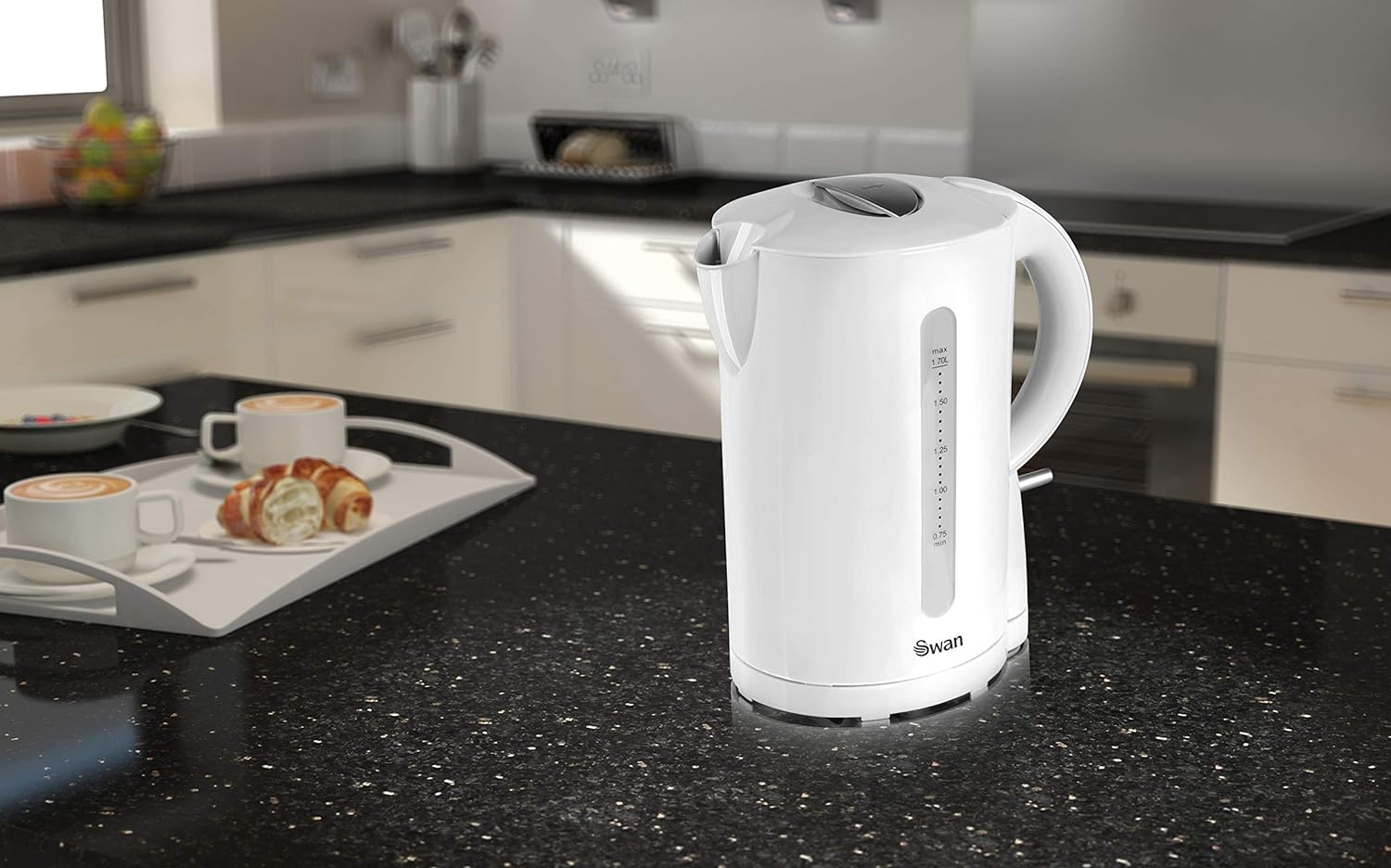 Hervidor de agua inalámbrico Swan de 1,7 l, blanco - SK18121