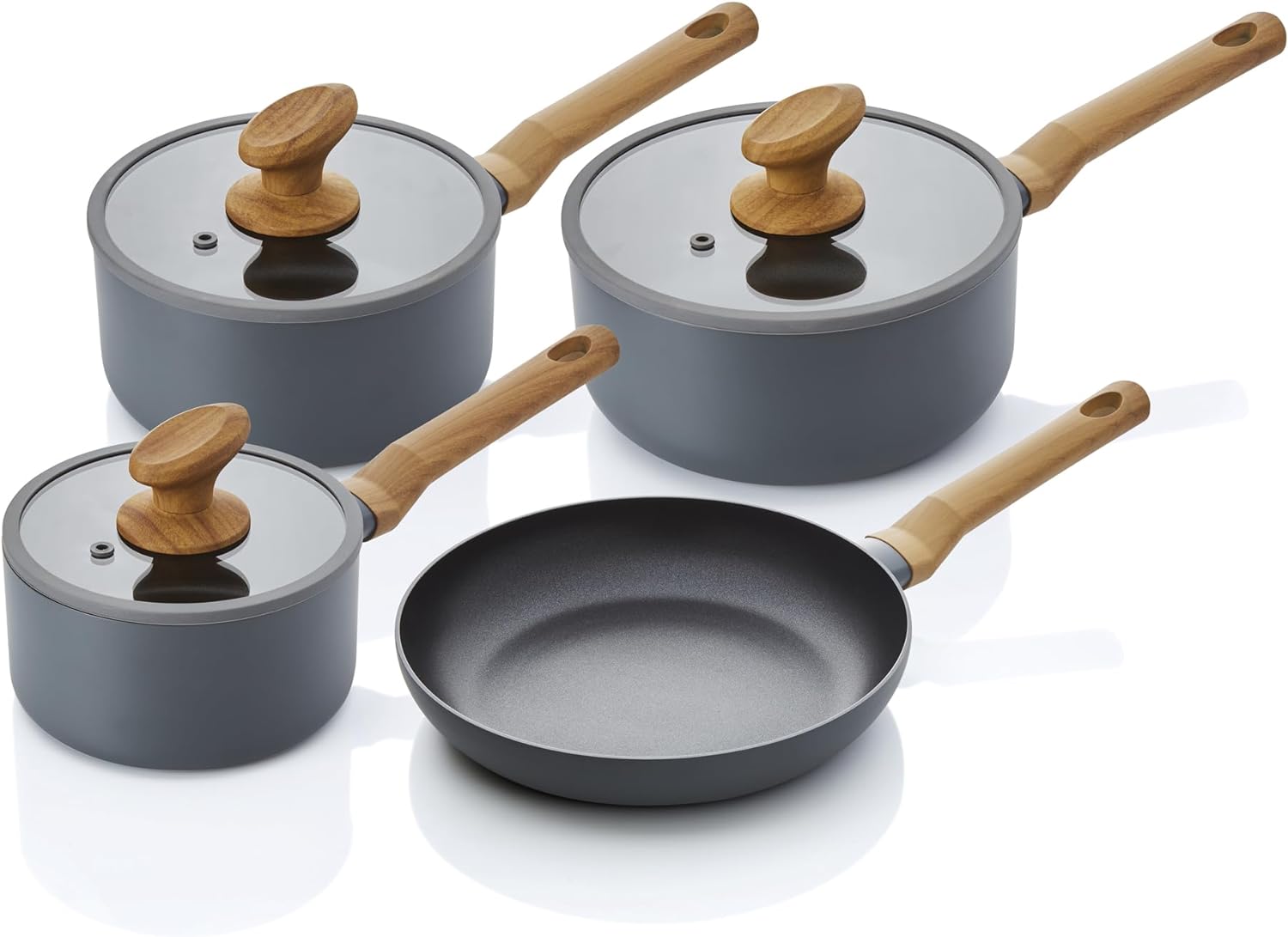 Juego de sartenes antiadherentes Swan Nordic de 4 piezas | Gris - SWPS35010GRYN