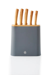 Swan Nordic 5 Piece Knife Block Grey- SWKB1060GRYN