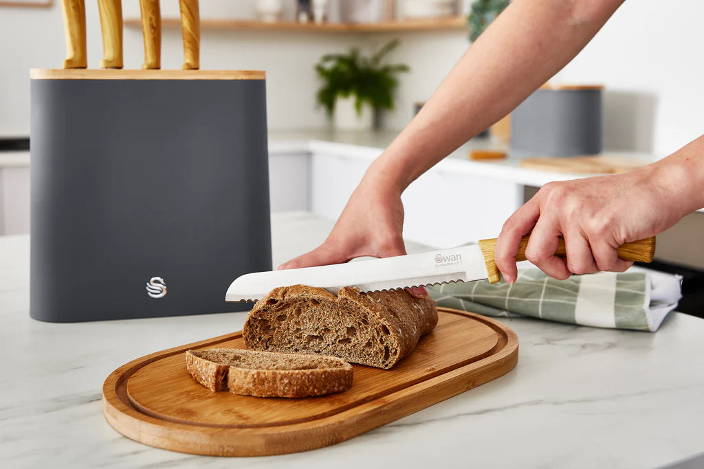 Bloque de cuchillos Swan Nordic de 5 piezas, gris - SWKB1060GRYN