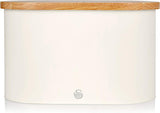 Swan Nordic Oval Bread Bin with Cutting Board Lid - White | SWKA17512WHTN