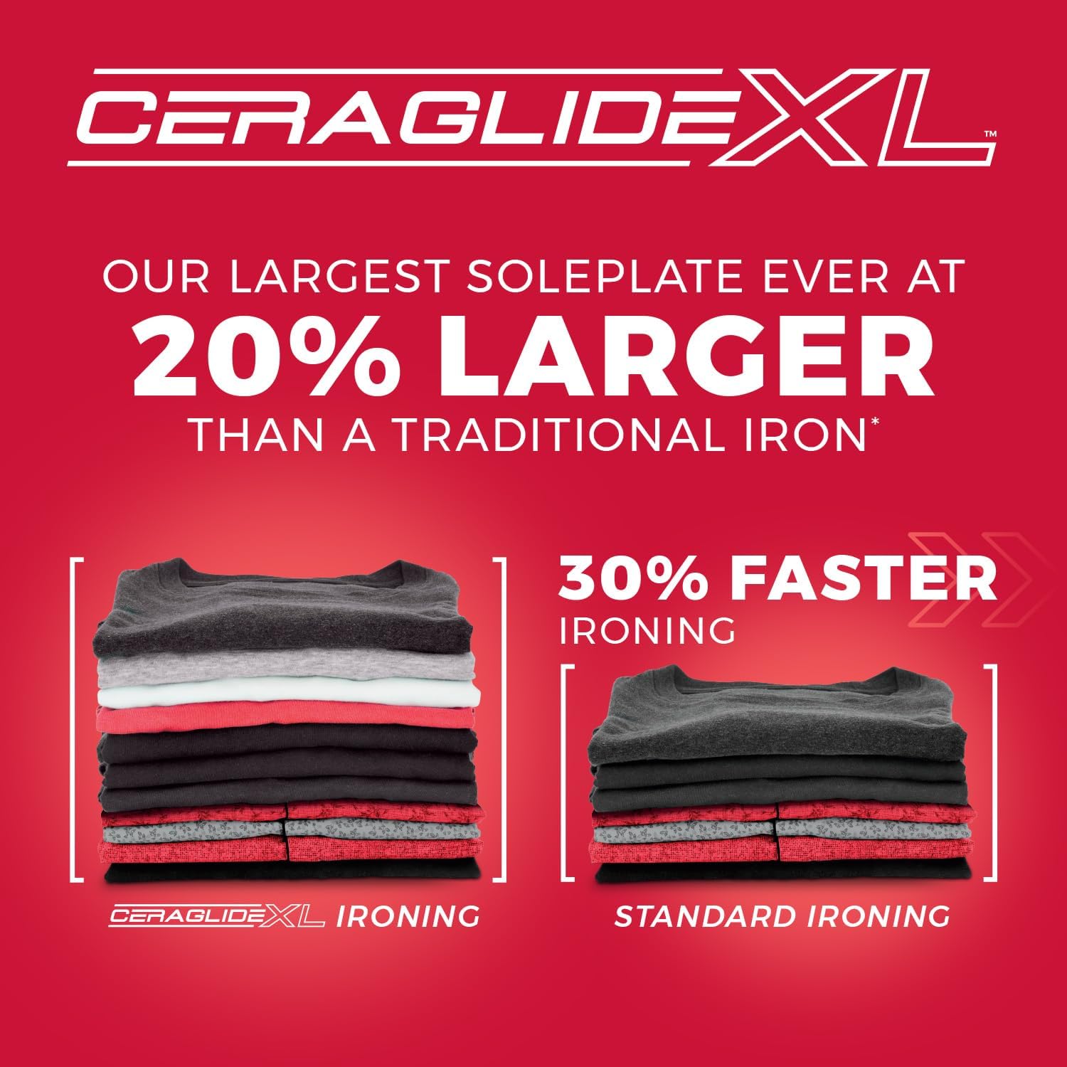 Tower Ceraglide XL Soleplate One Temp Iron Red & Black - T22034RED