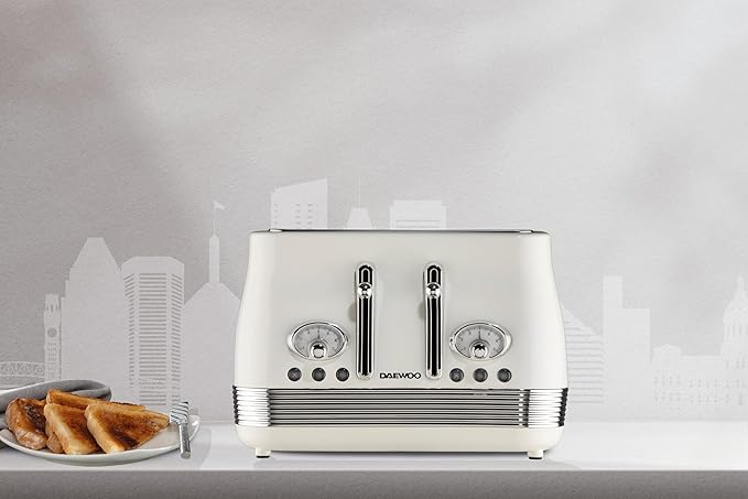 Daewoo Denver 4 Slice Toaster – Buttermilk Cream