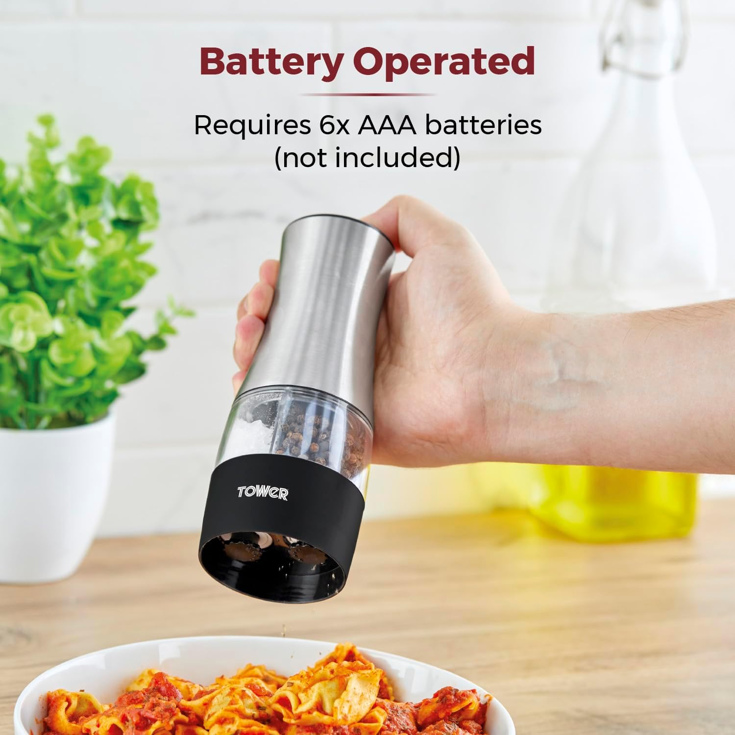 Molinillo doble de sal y pimienta Tower - T832248