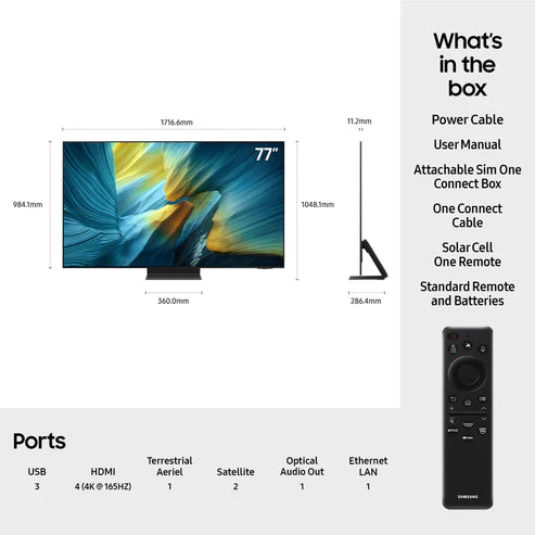 Samsung 77" OLED S95F 4K Smart TV with Vision AI - TQ77S95FATXXC
