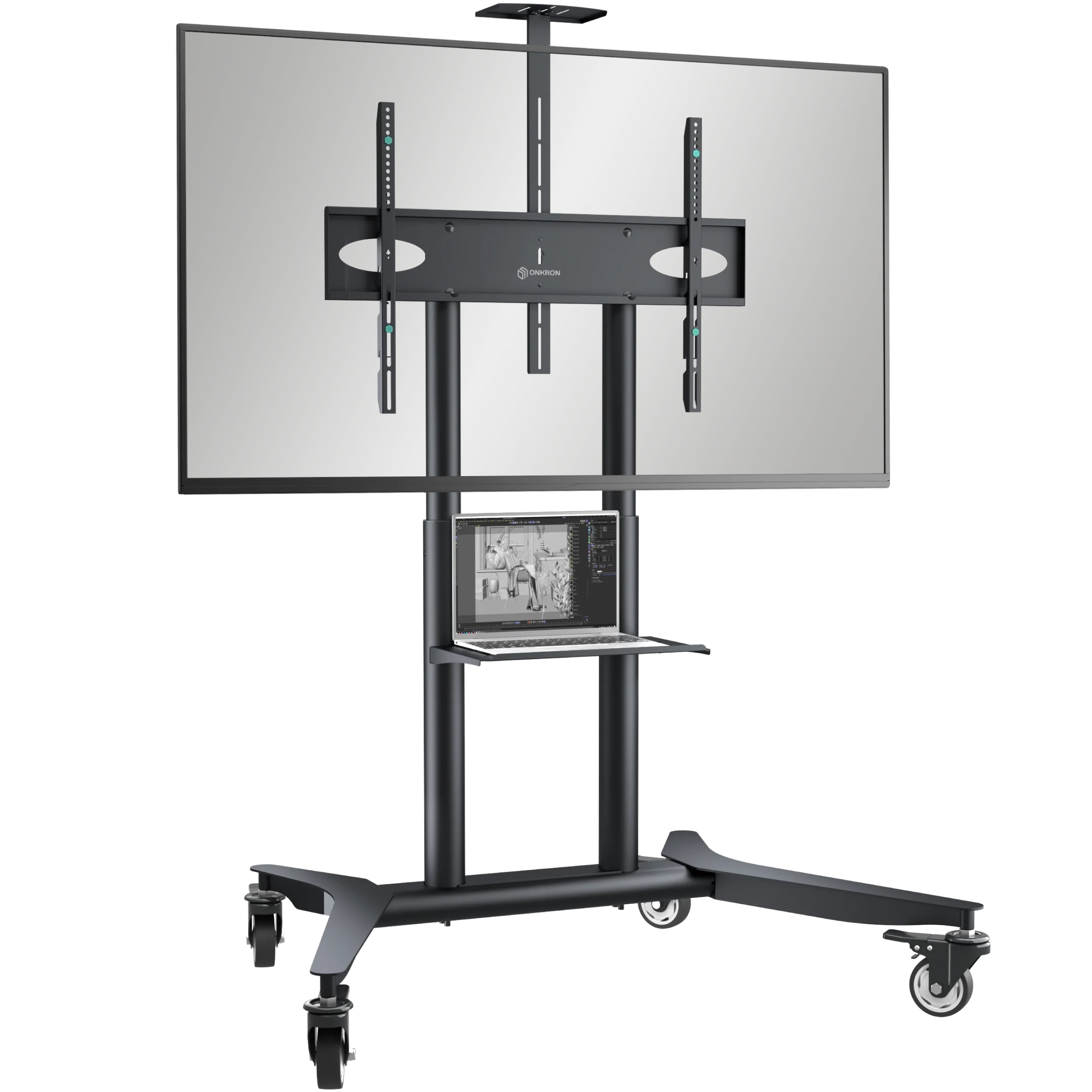 Mobile TV stand for TVs on wheels 55"-90" - TS1871