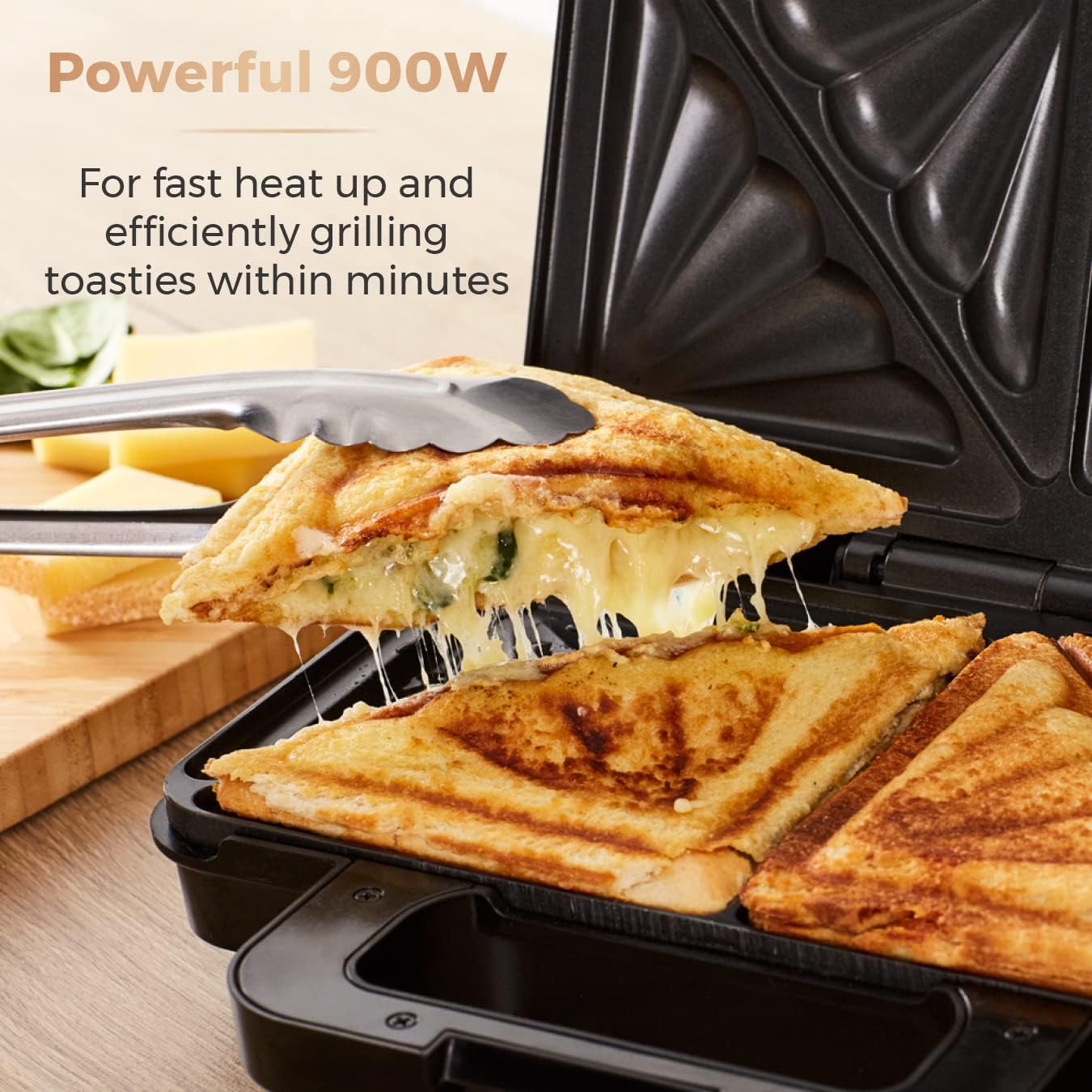 Tower 3-in-1 Deep Filled Sandwich Maker | Silver - T27032