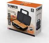 Tower Deep Filled Waffle Maker | Black and Silver - T27034