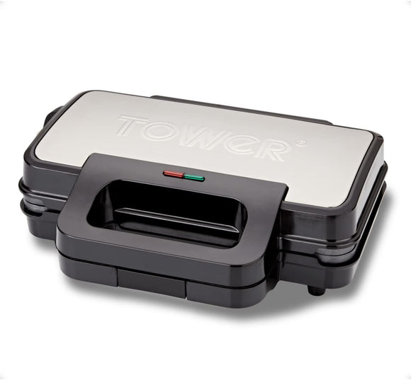 Tower Deep Filled Waffle Maker | Black and Silver - T27034