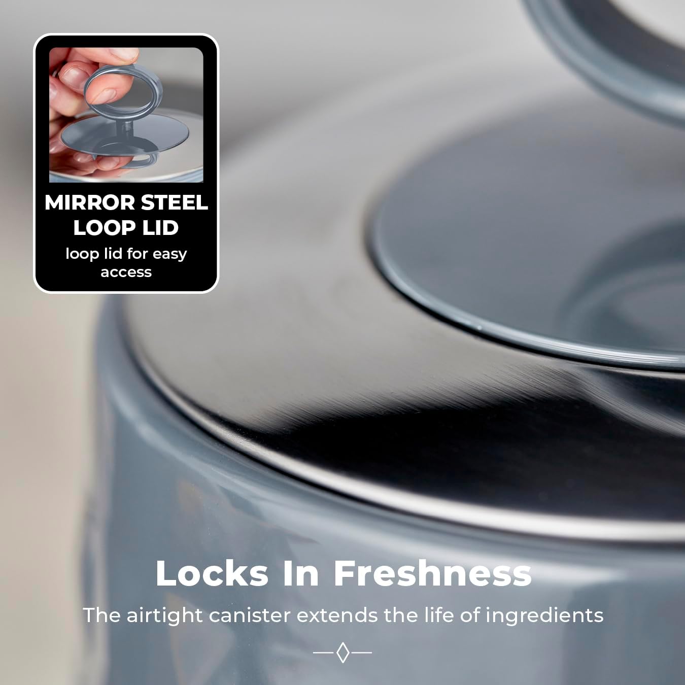 Tower Solitaire 3 Piece Canister Set - Grey | T826207GRY