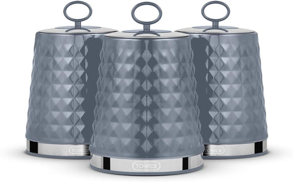 Tower Solitaire 3 Piece Canister Set - Grey | T826207GRY