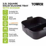 Tower Square Solid Silicone Tray with Divider - T843095