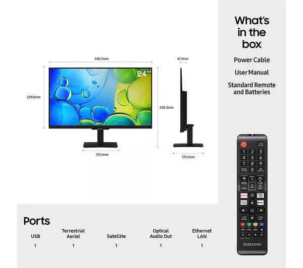 Samsung 24" Smart Full HD TV - TU24F6000FKXXC