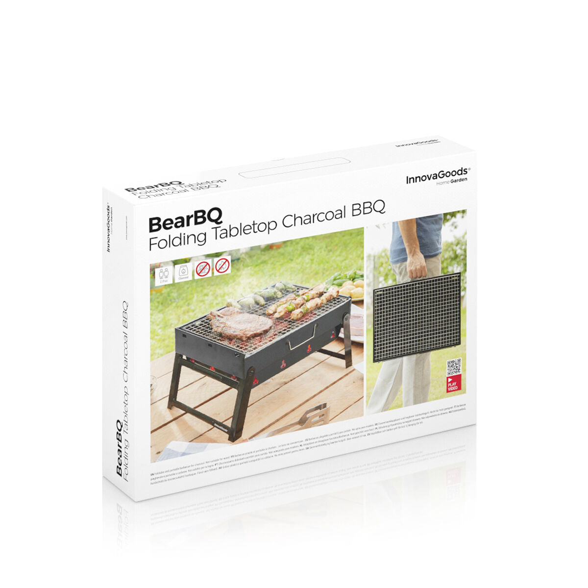 Folding Portable Barbecue for use with Charcoal BearBQ