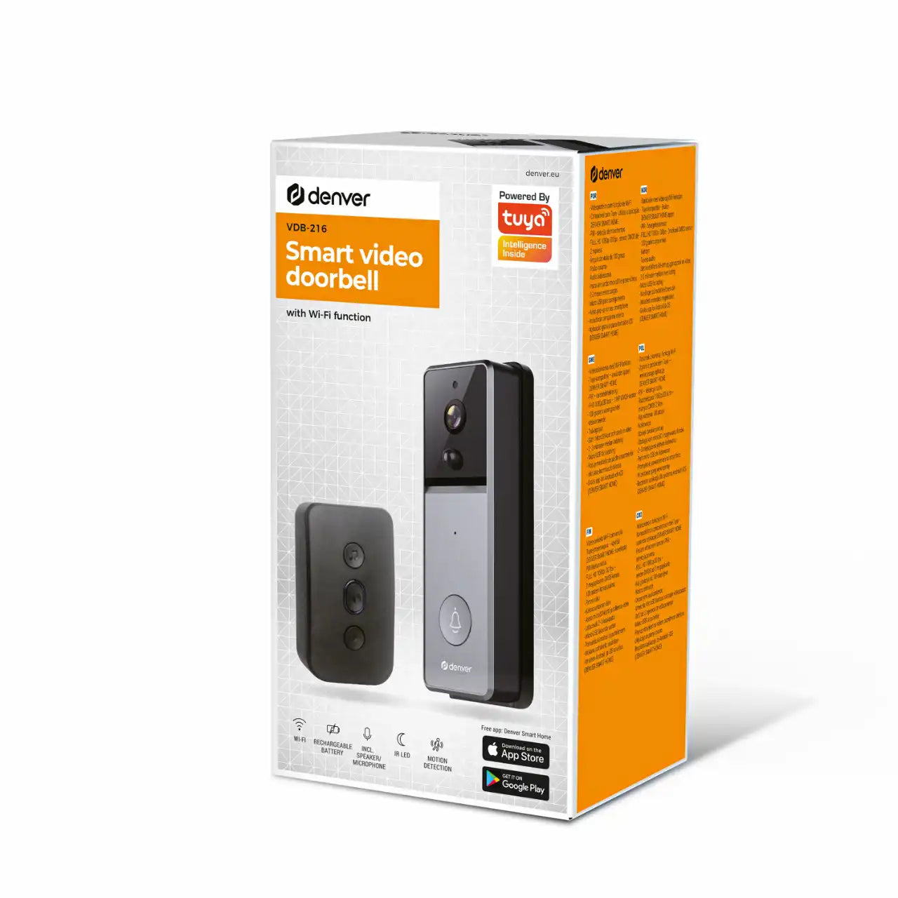 Denver Smart Video Doorbell With Wi-Fi Function - VDB-216MK2