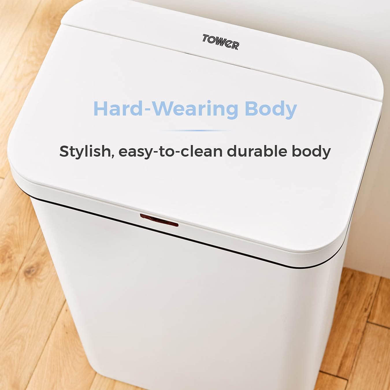 Tower 50L Sensor Bin - White