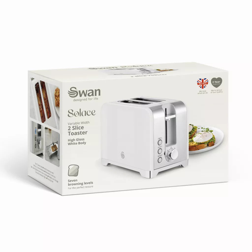 Swan Solace 2 Slice Stainless Steel Toaster