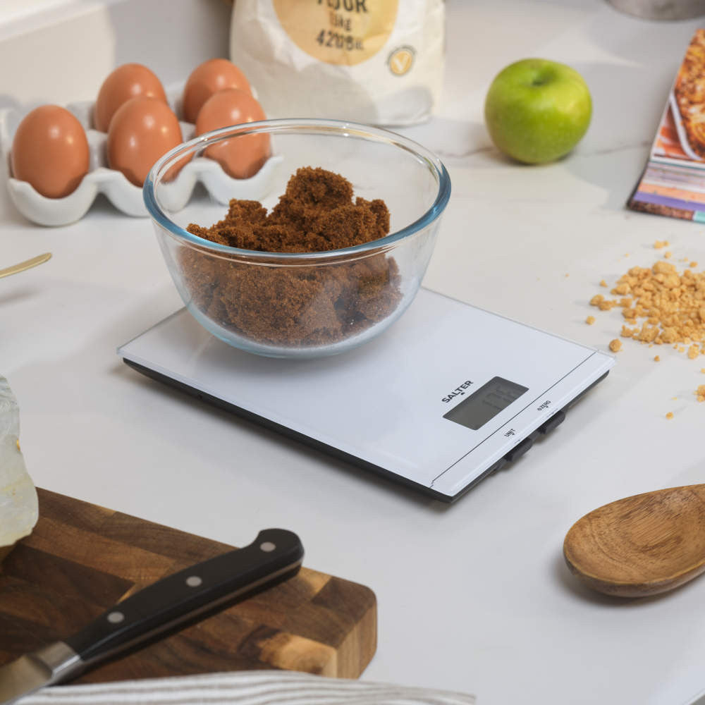 Salter Glass Digital Kitchen Scale - White | SA00450WFEU12