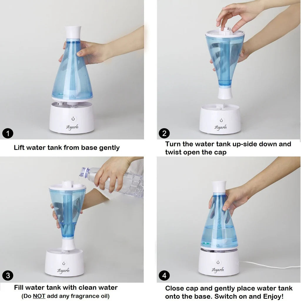 Ayarh 700ml Humidifier with Night LED Lamp