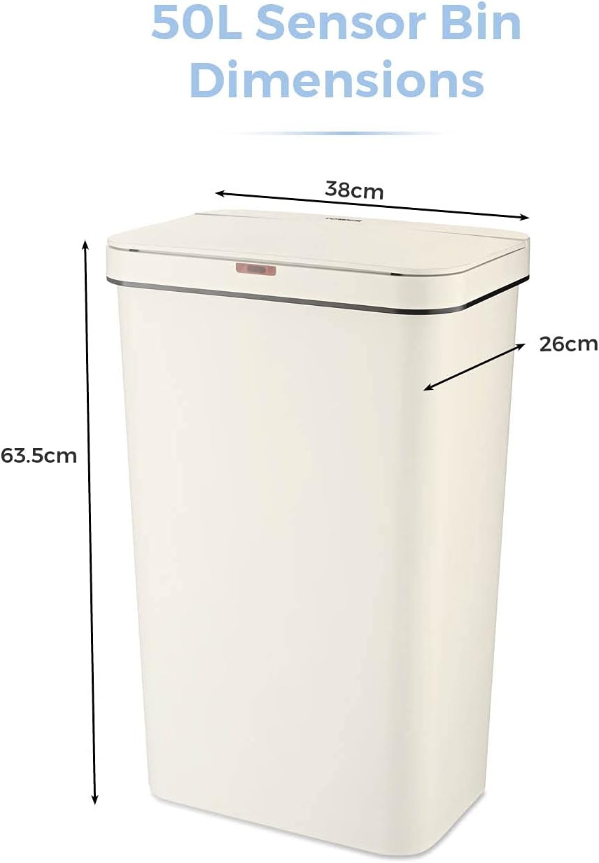 Tower Cream 50L Sensor Bin