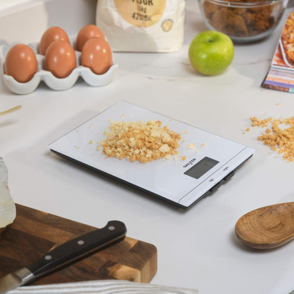 Salter Glass Digital Kitchen Scale - White | SA00450WFEU12