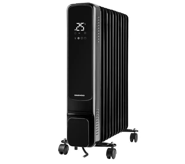 Daewoo Black Portable Oil-Filled Radiator - HEA1978GE