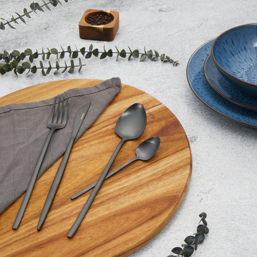 Salter Noir 16-Piece Cutlery Set - Black