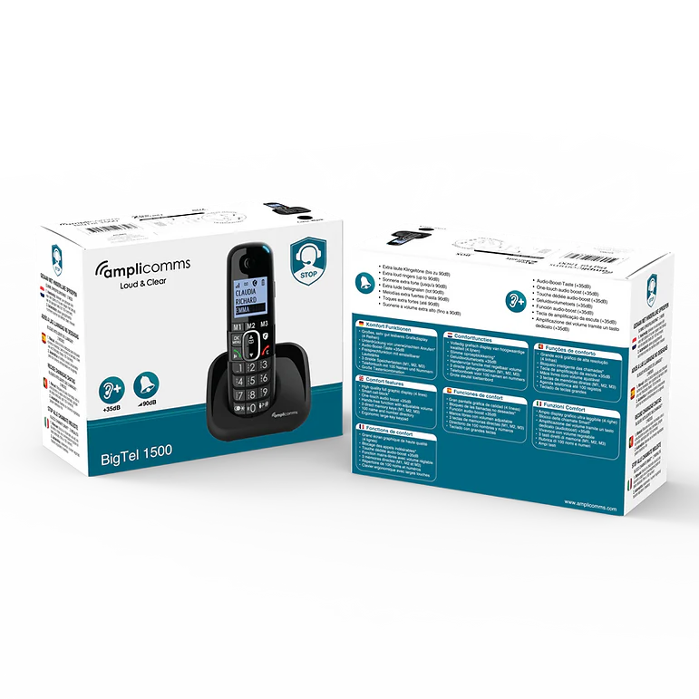 Amplicomms BigTel 1500 Solo Black Solo - Cordless Phone