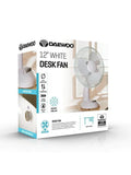 Daewoo 12" Desk Fan | White - COL1567