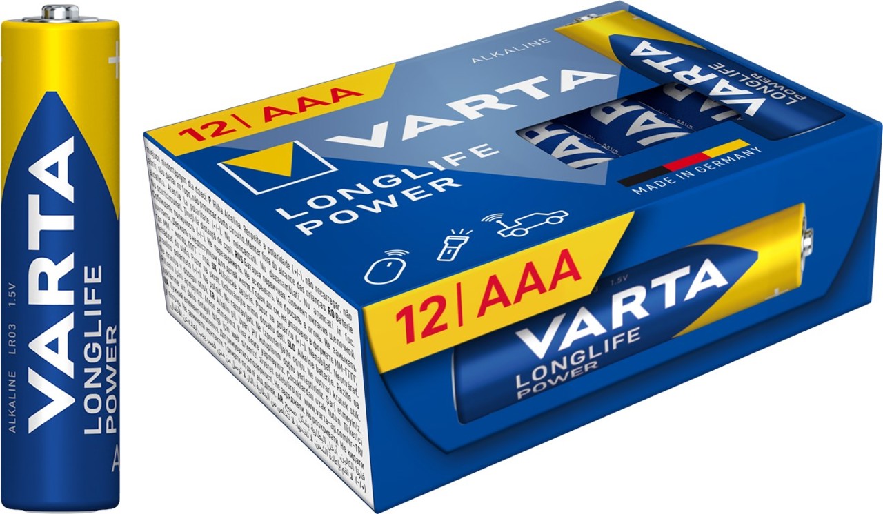 Varta Longlife Power AAA Cube12 Alkali-manganese Battery| Pack of 12