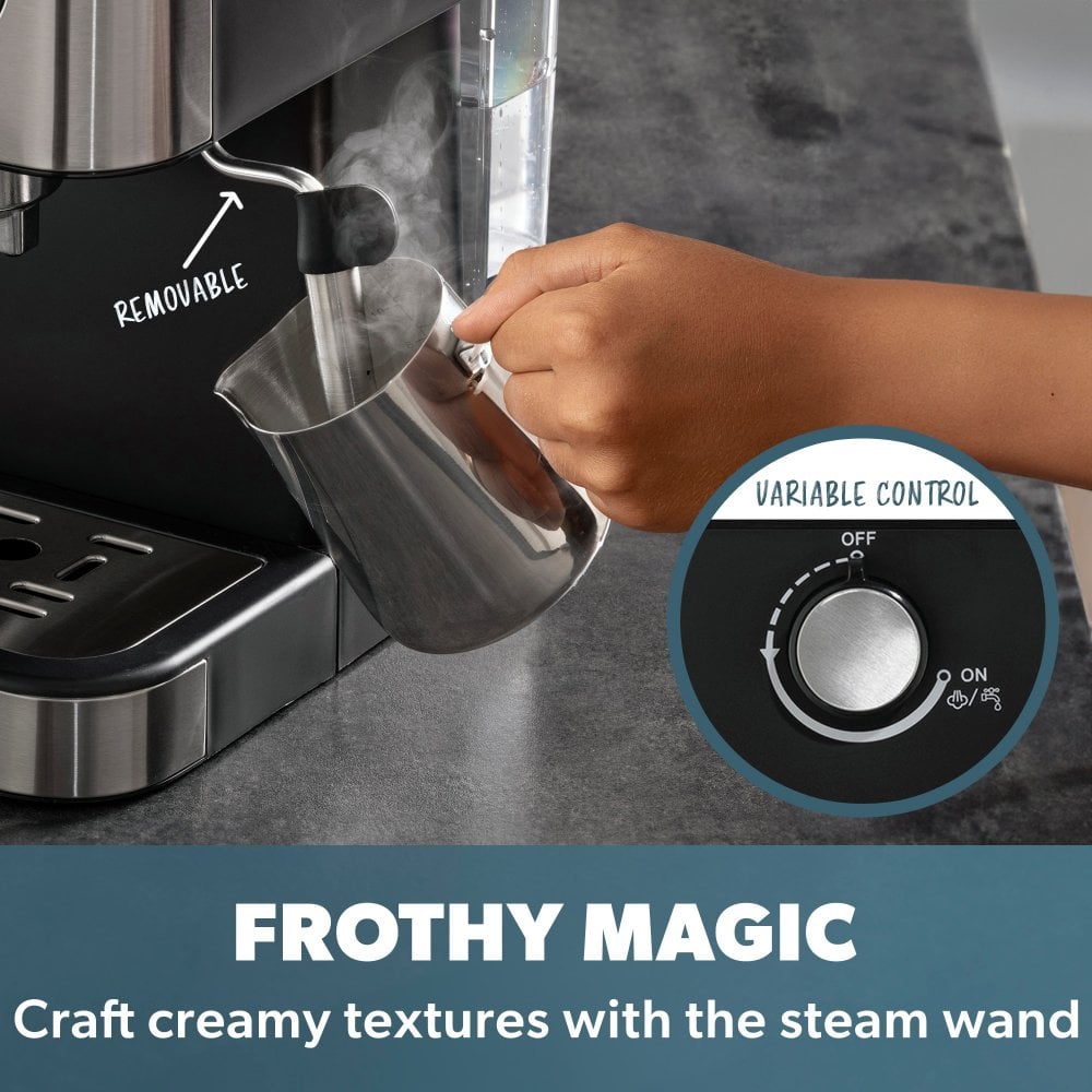 Daewoo 20 Bar Espresso Coffee Maker with Steam Wand