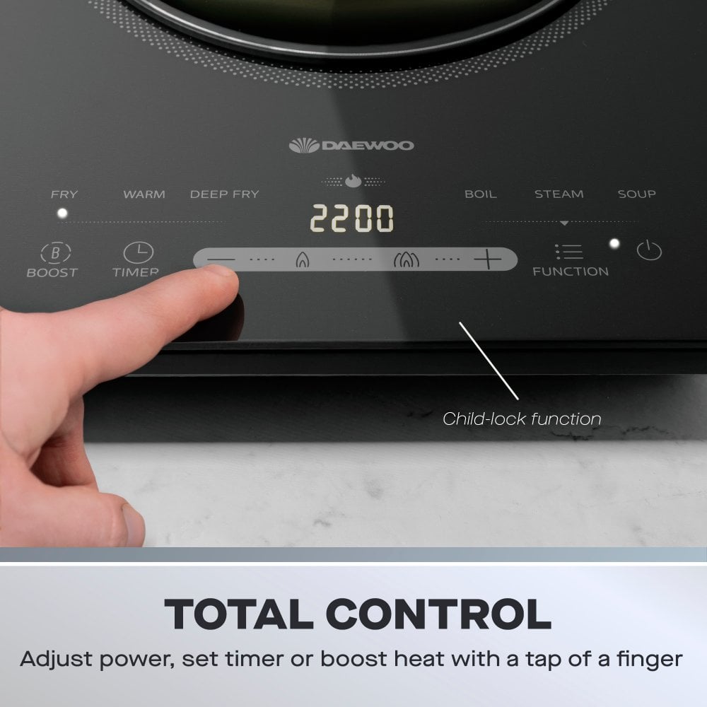 Placa de inducción simple Daewoo de 2200 W