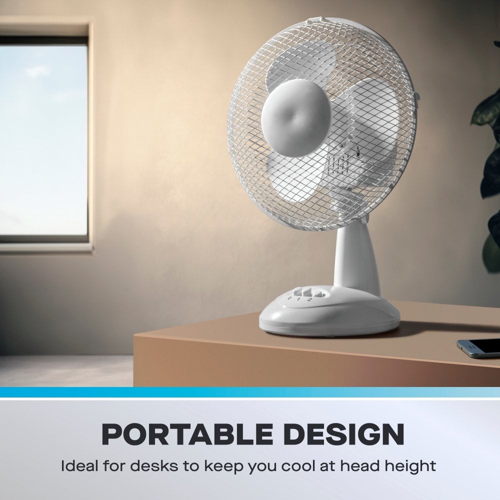 Ventilador de escritorio blanco DAEWOO de 9