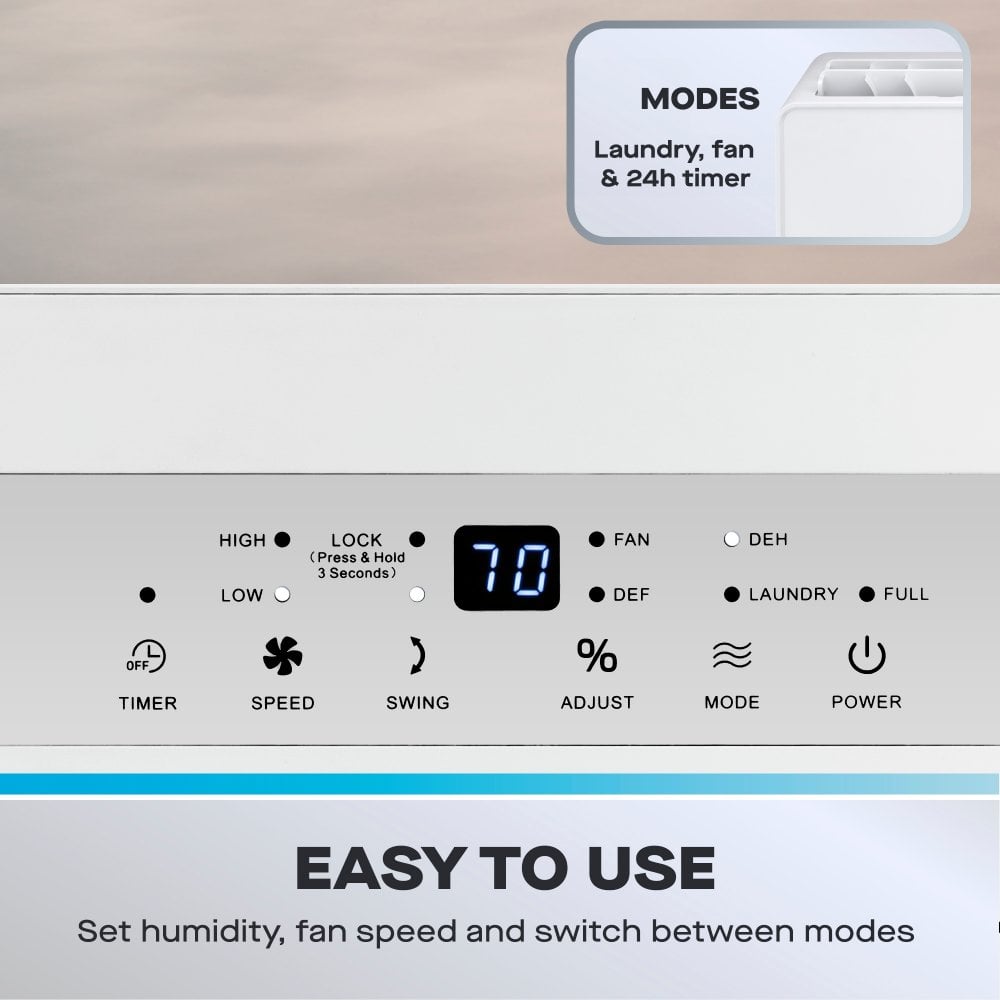 Daewoo 30L Dehumidifier with Air Purifier