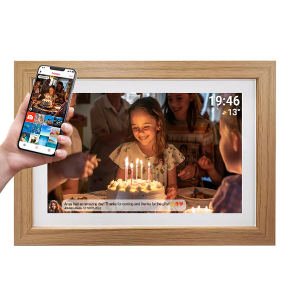 Denver FRAMEO 15.6” FULL HD Digital Wi-Fi Photo Frame - Light Wood | PFF-1543LW