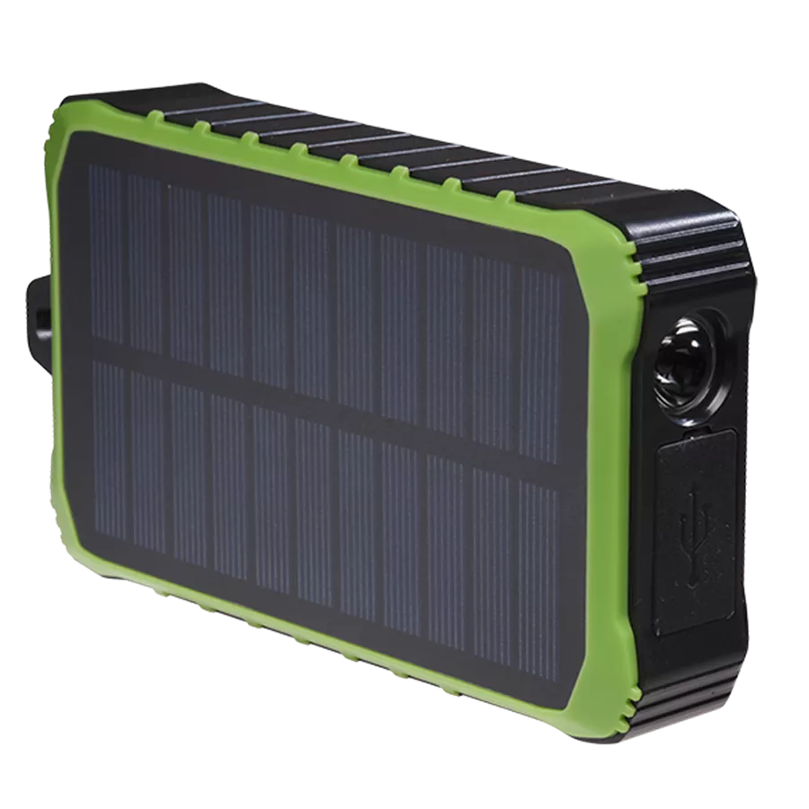 Batería externa solar Denver de 10 000 mAh con dinamo de manivela | PSO-10012