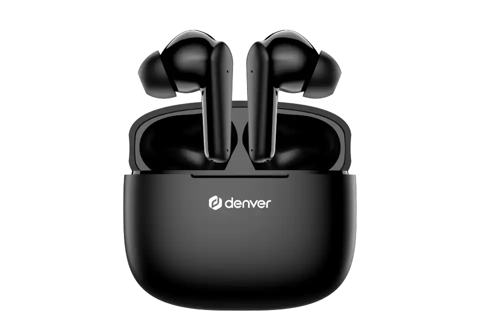 Auriculares inalámbricos Bluetooth Denver True con estuche de carga y función manos libres | TWE-48