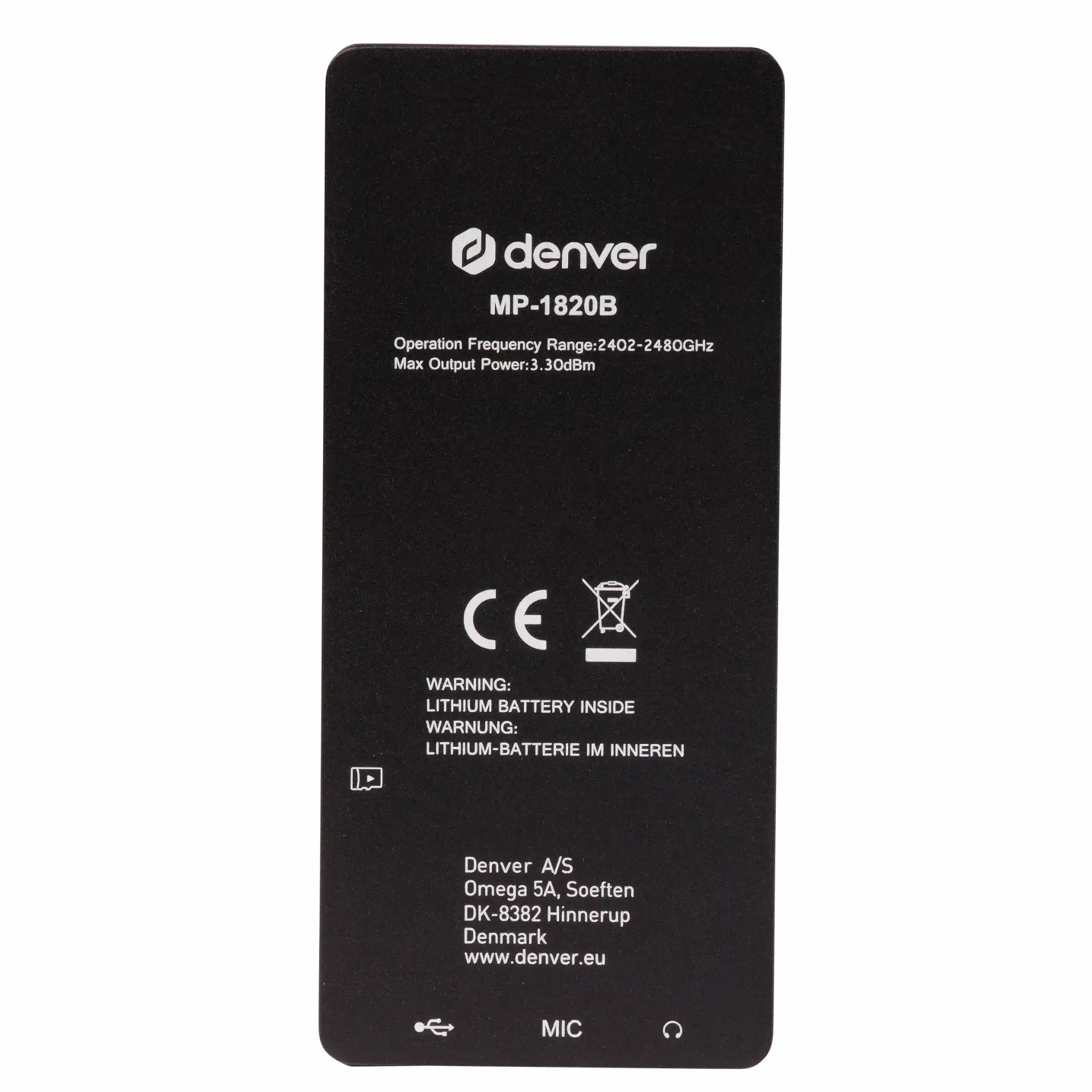 Reproductor MP4 Denver negro | MP-1820BMK2