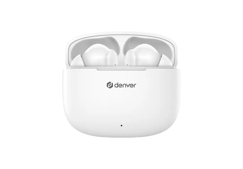 Auriculares inalámbricos Bluetooth Denver True con estuche de carga y función manos libres | TWE-48