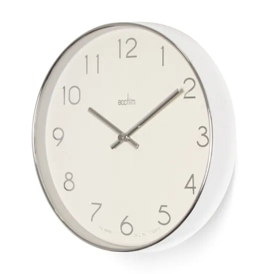 Acctim Elma Chrome/White 25cm Wall Clock - 22832