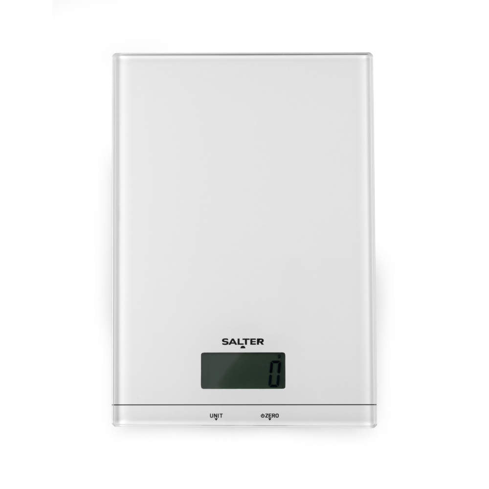 Salter Glass Digital Kitchen Scale - White | SA00450WFEU12