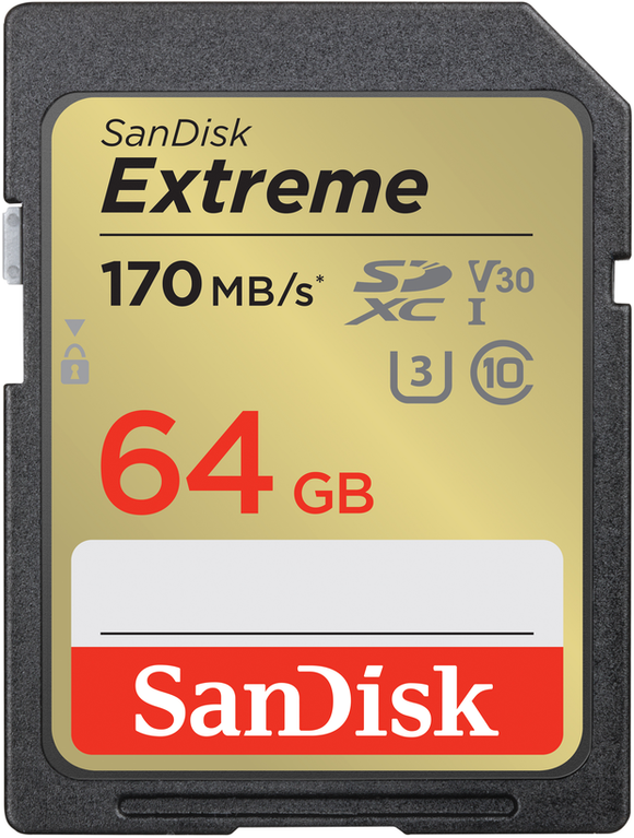 SanDisk 64GB Extreme SDXC UHS-I Memory Card | SDSDXV2-064G-GNCIN