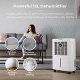 Tower 12 litre Dehumidifier with 24 Hour Timer