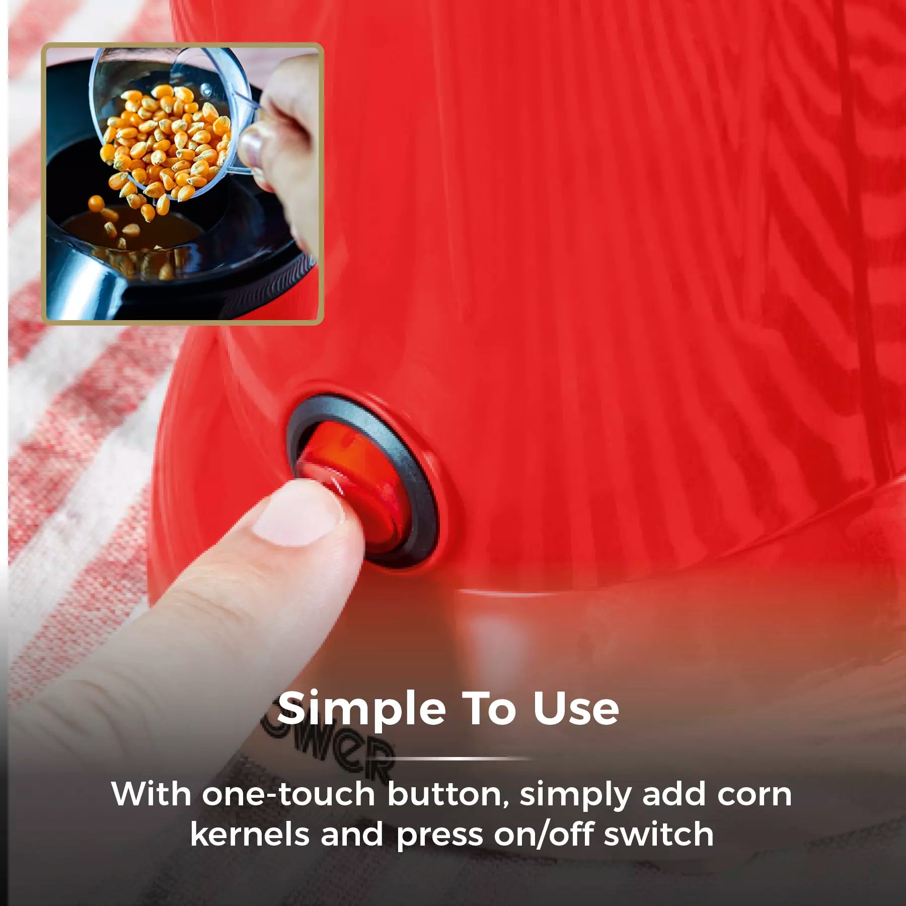 900W Tower Red Popcorn Maker