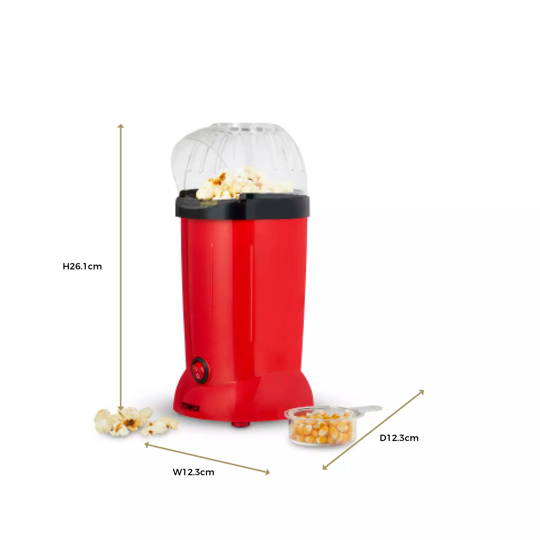 900W Tower Red Popcorn Maker