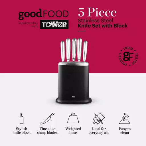 Good Food 5 Piece Knife Set with Block