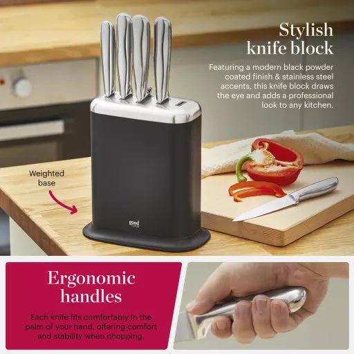 Good Food 5 Piece Knife Set with Block